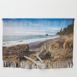 Remnants - Driftwood Logs Come to Rest on Shore of Washington Coast Wall Hanging