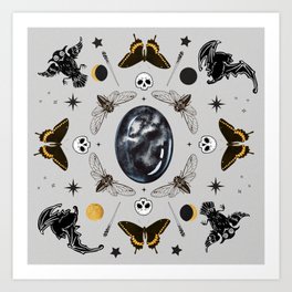 Spooky Halloween Mandala Art Print