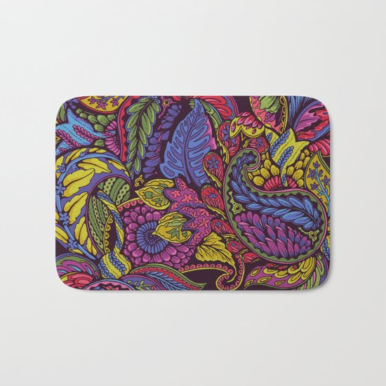 Paisley Dreams - autumn colors Bath Mat