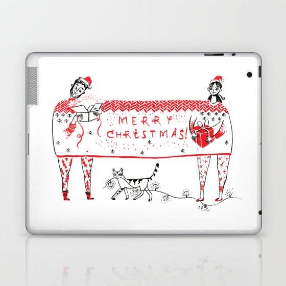 Christmas together under a sweater Laptop & iPad Skin