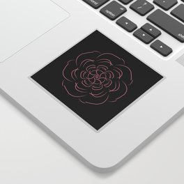 Flower Pink on Black Sticker