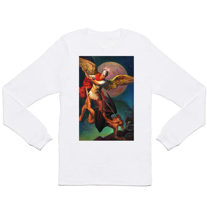 Saint Michael the Warrior Archangel Long Sleeve T Shirt