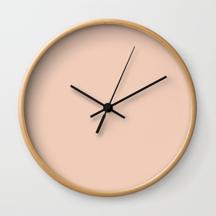 From The Crayon Box – Desert Sand Light Pastel Peach Solid Color Wall Clock