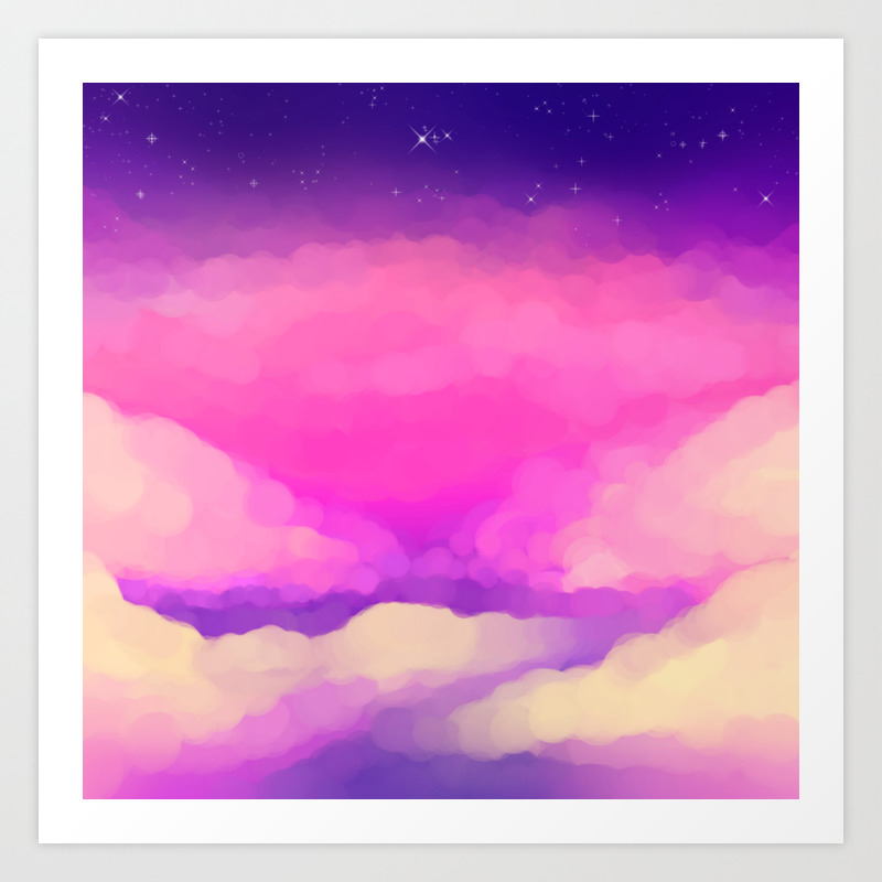 Pastel Sky Art Print By Dreamyskullz Society6