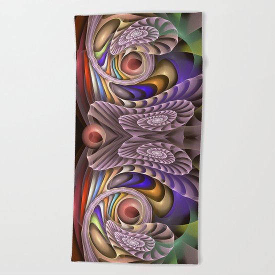In Motion, colourful fractal abstract Beach Towel