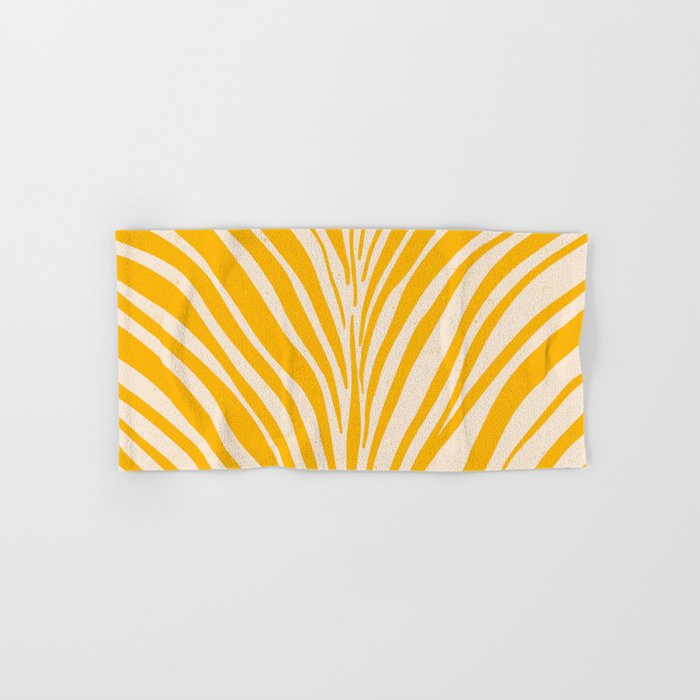 Yellow Zebra Animal Print Hand & Bath Towel