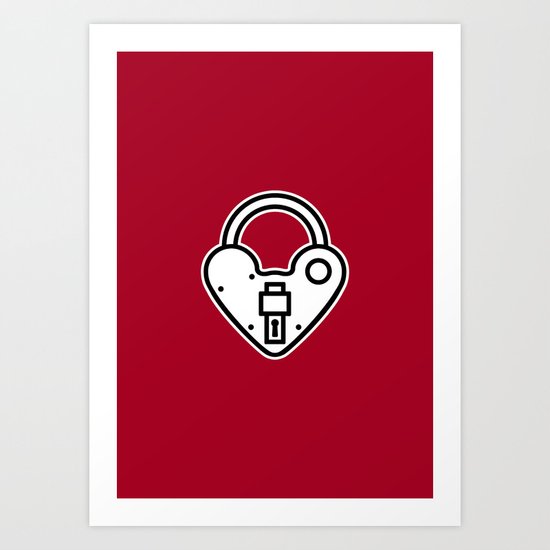 Loveheart Lock Art Print