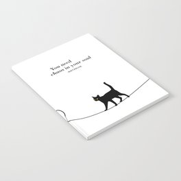 Friedrich Nietzsche "You need chaos in your soul" black cat literary quote Notebook