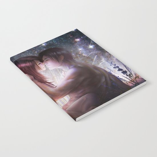 Counting stars - Romantic couple kissing Notebook