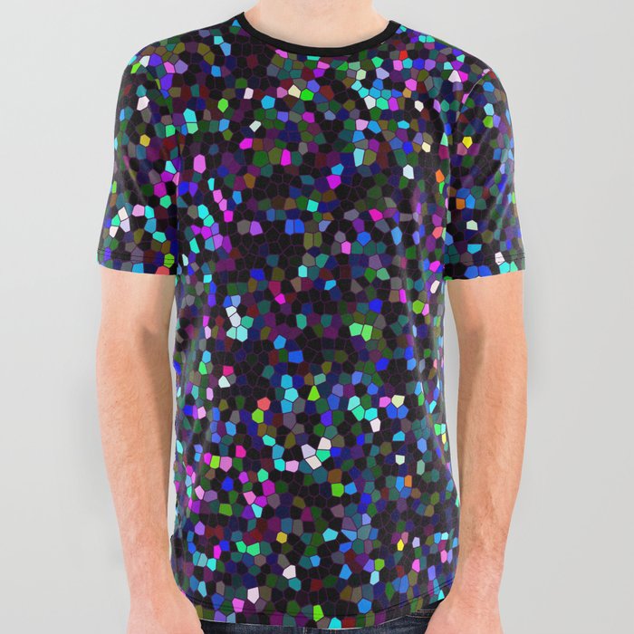 Mosaic Glitter Texture G45 All Over Graphic Tee