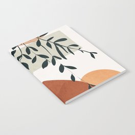 Soft Shapes I Notebook | Summer, Modern, Drawing, Plant, Sun, Artwork, Shapes, Line, Illustration, Balance 