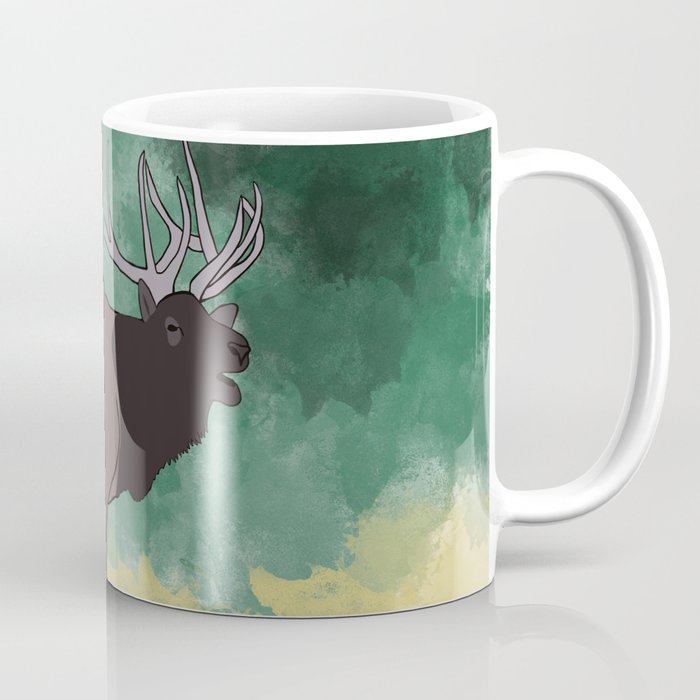 Bull Elk Bugling Coffee Mug | Drawing, Digital, Elk, Bugle, Bugling, Elk-bugling, Watercolor, Digital-drawing, Wilderness, Hunting