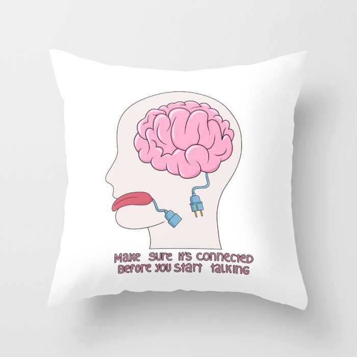 Unplugged Brain Throw Pillow