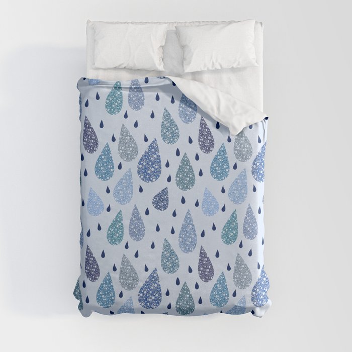Drops with fun abstract texture  Duvet Cover