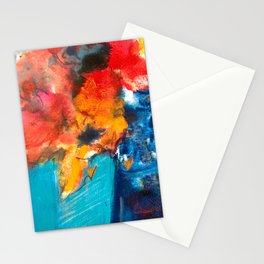 Bright Cobalt and Orange Floral  Stationery Cards