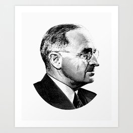President Harry Truman Profile Portrait Art Print