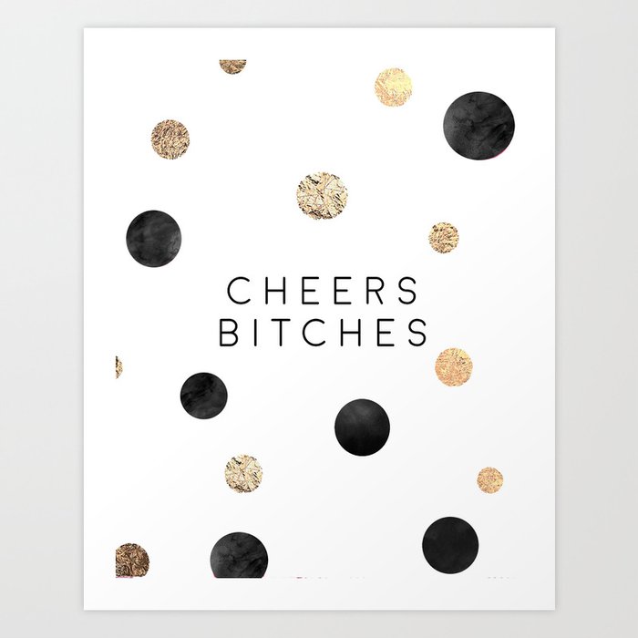 Cheers Bitches Sign Funny Bar Decor Funny Print Bar Wall Decor