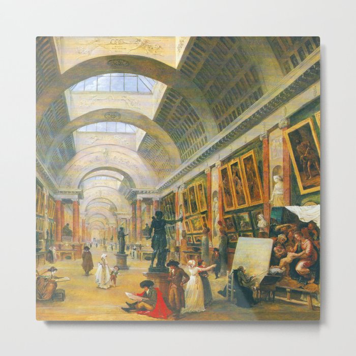 Hubert Robert Great Gallery of the Louvre Metal Print