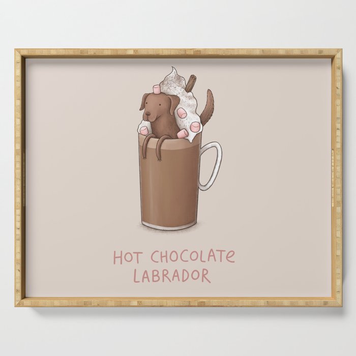 Hot Chocolate Labrador Serving Tray