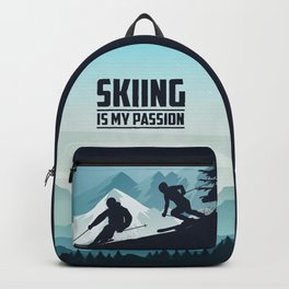 Skiing with Snowman Backpack