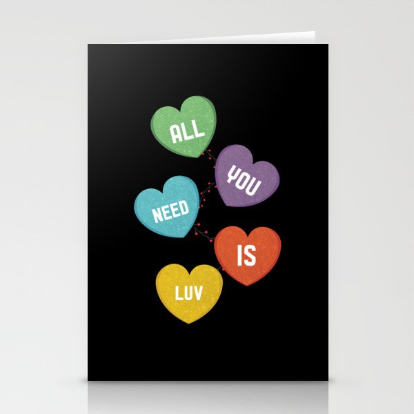 You Need Love Colorful Hearts Valentines Day Stationery Cards
