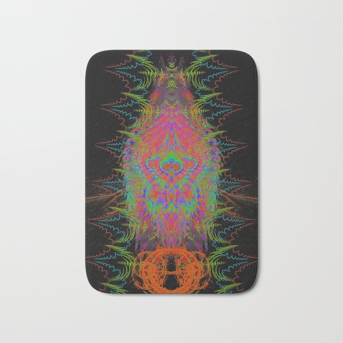 Visionary Flame Ii Abstract Psychedelic Trippy Psyart Meditation Bath Mat By Discordantdreams