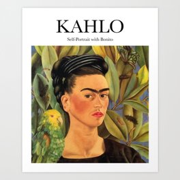 Kahlo - Self-Portrait with Bonito Art Print