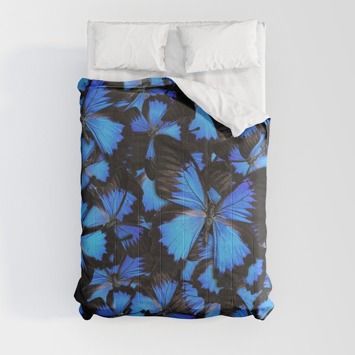 Blue and Black Butterflies Comforter