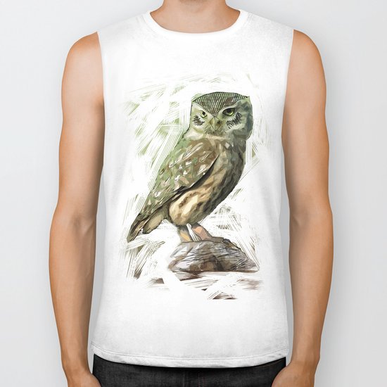 Olive Owl Biker Tank