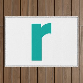 letter R (Turquoise & White) Outdoor Rug