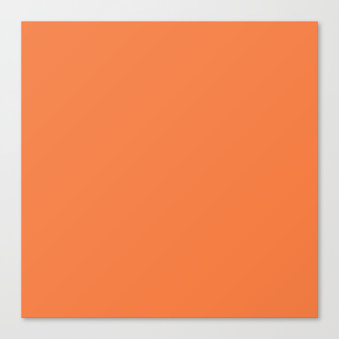 Celosia Orange Pastel Solid Color Block Spring Summer Canvas Print