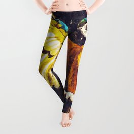 Yellow Blue And Green Parrot Leggings