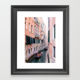 Venice Gondola Rides in Pink Framed Art Print
