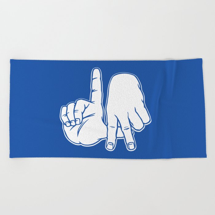 La Fingers Dodger Blue Beach Towel By Atomicsunflower Society6 La Fingers Dodger Blue Beach Towel