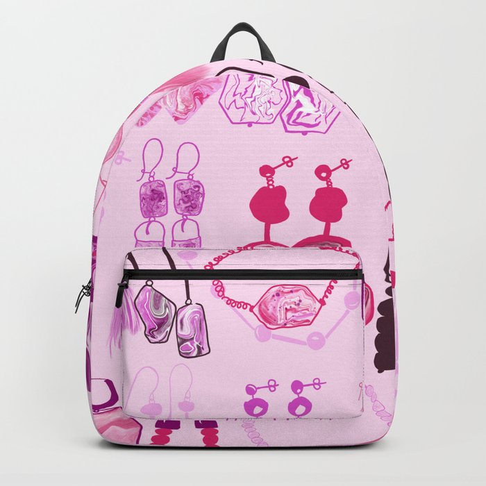 Modern marble purple earrings Backpack