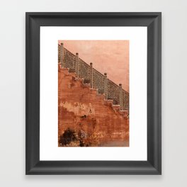 Terracotta wall in Rajasthan, India, travel Photography  Framed Art Print