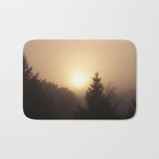 Sunrise Through Morning Fog Bath Mat