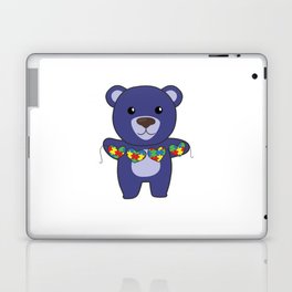 Autism Awareness Month Puzzle Heart Blue Bear Laptop Skin