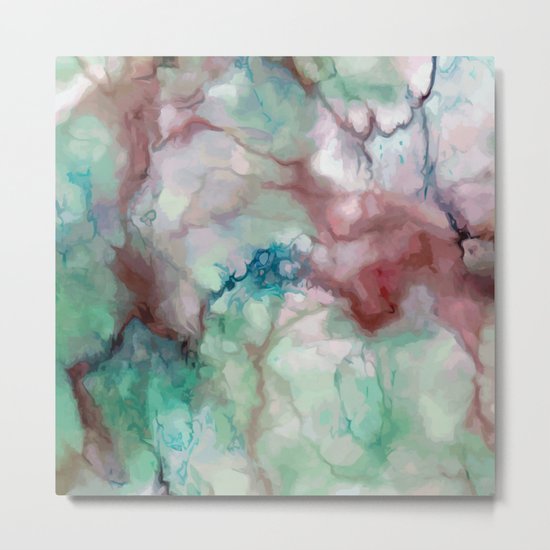 Colorful watercolor marble Metal Print