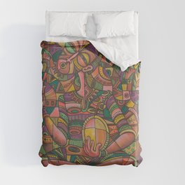 The Drummer 4 African music painting Duvet Cover