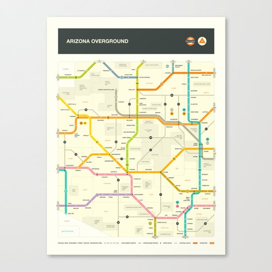 ARIZONA HIGHWAY MAP Canvas Print