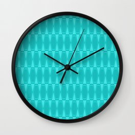 Mid Century Modern Hexad Turquoise Geometric Pattern Wall Clock