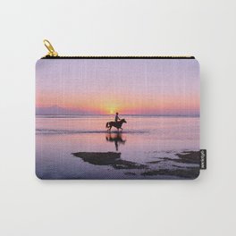 man horse silhouettes ocean coast gili trawangan indonesia Carry-All Pouch