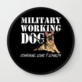German Shepherd Military Working Dog Courageous Hero Wall Clock