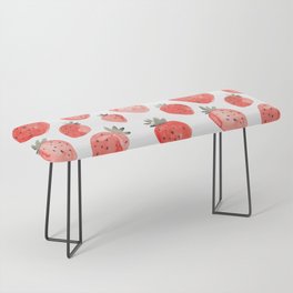 Watercolor Strawberries Pattern Bench