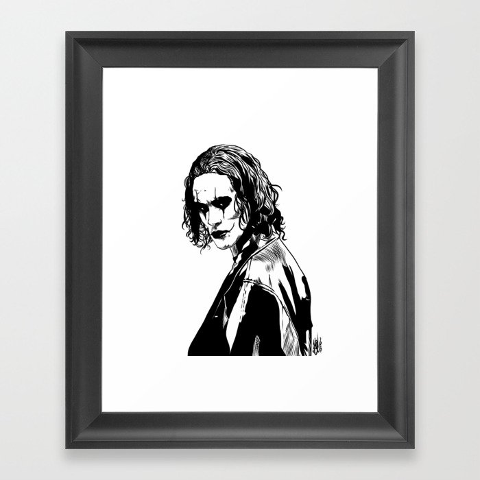The Crow Brandon Lee Framed Art Print By Missmex Society6