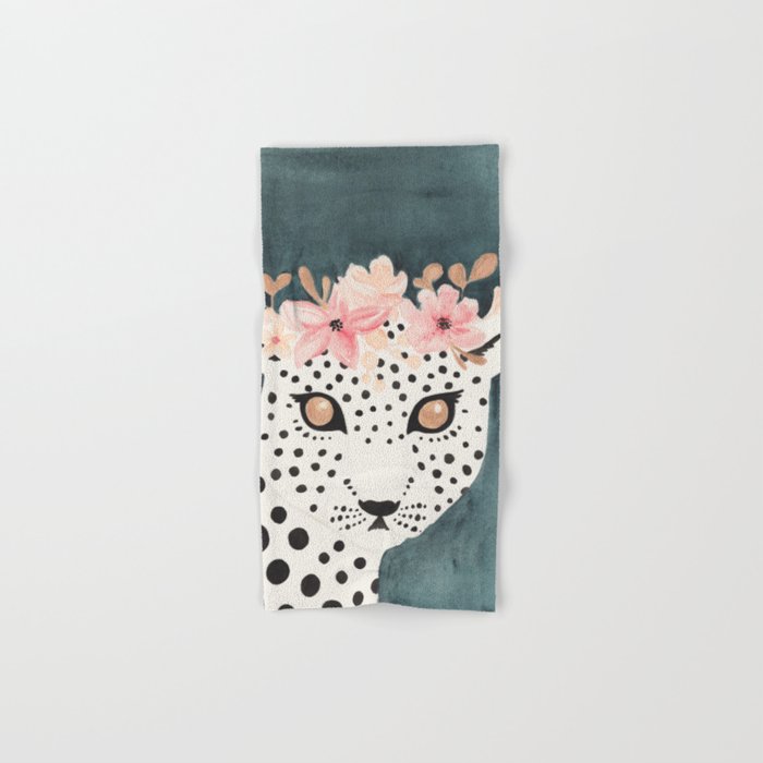 Flower Crown Leopard Hand & Bath Towel