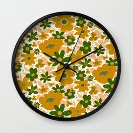 Flower pop Mustard and relish Wall Clock