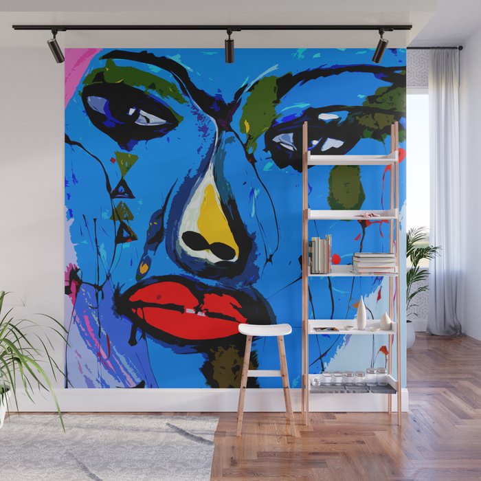 Contemporary Face Art Wall Mural By Contemporaryarts Society6 Anewall offers fresh, modern style wall art that makes the perfect wall paper or large mural for your home. contemporary face art wall mural by contemporaryarts