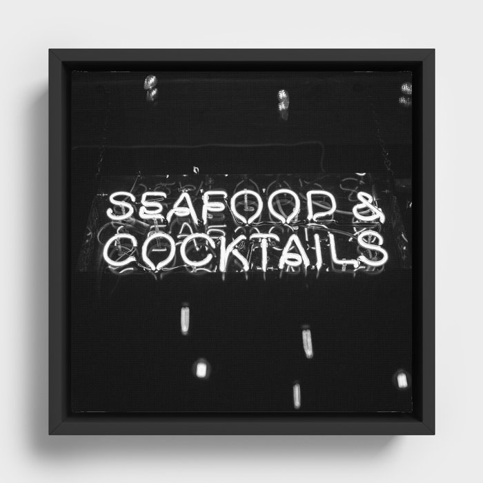 Seafood & Cocktails Framed Canvas